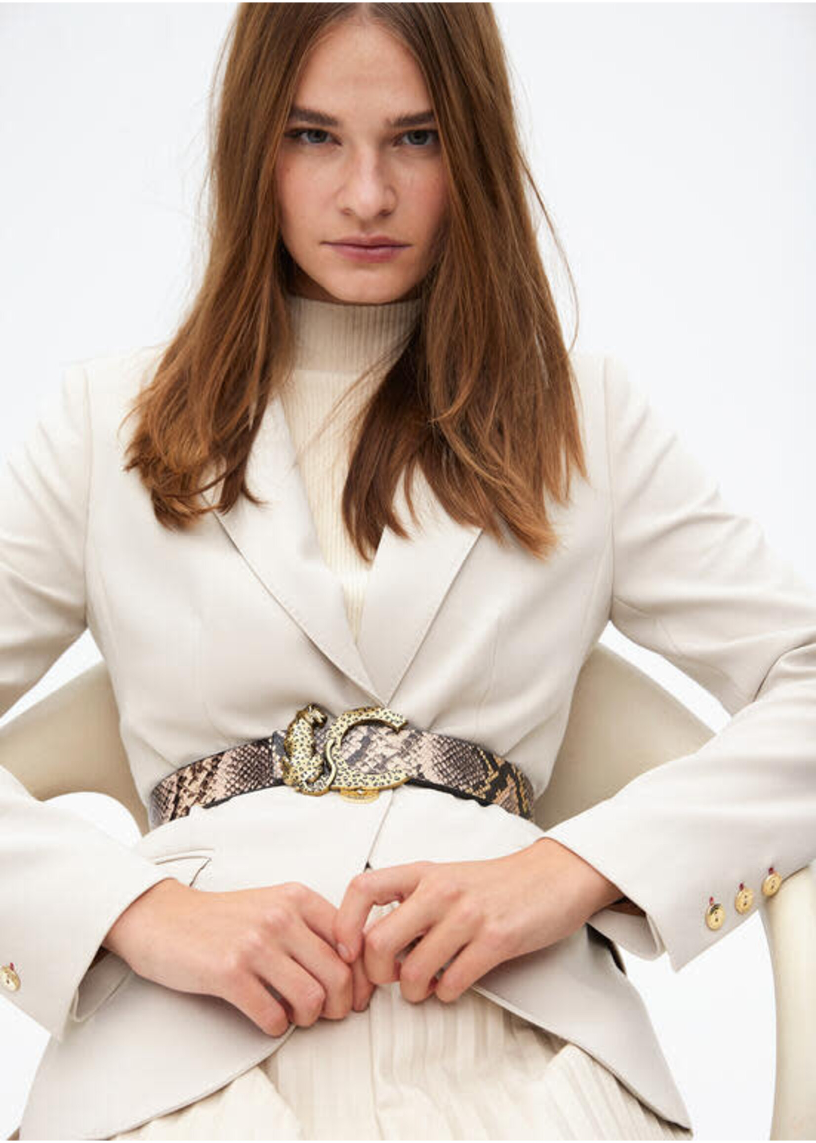 LF2506001 Cinturon reversible hebilla LC leopardo CRUDO-GRIS