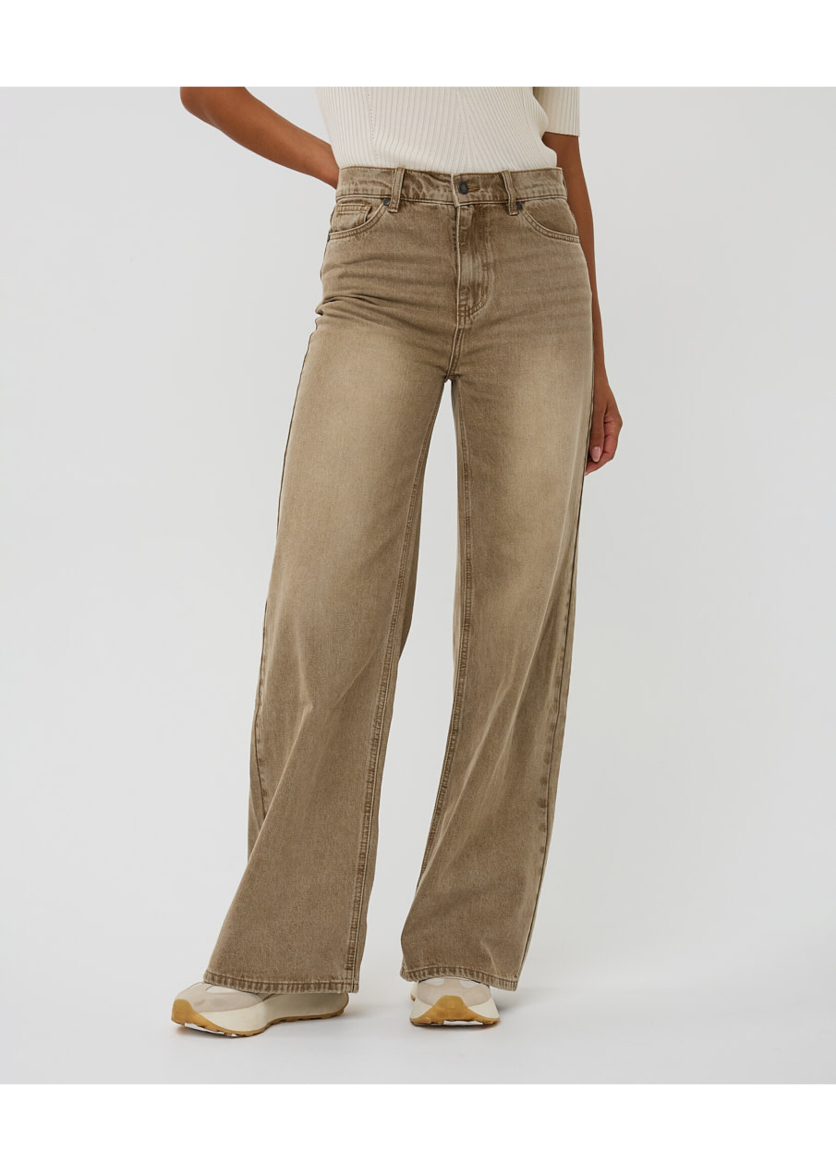 F25.12504 Trousers wide leg garment dye