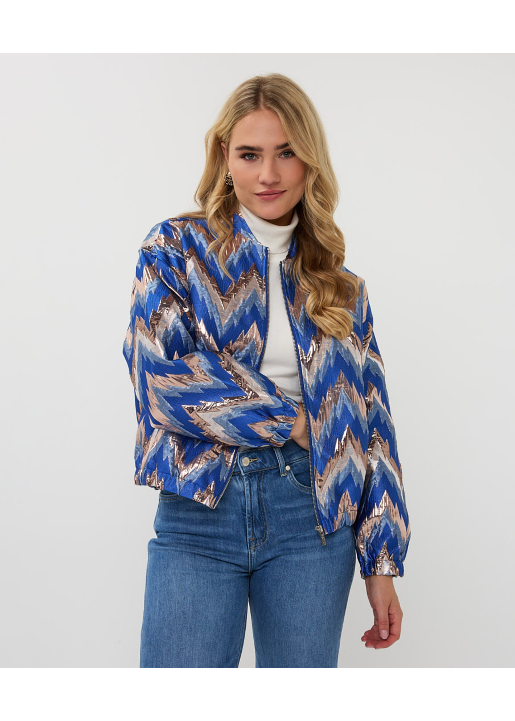 F25.19500 Jacket Bomber jacquard zigzag
