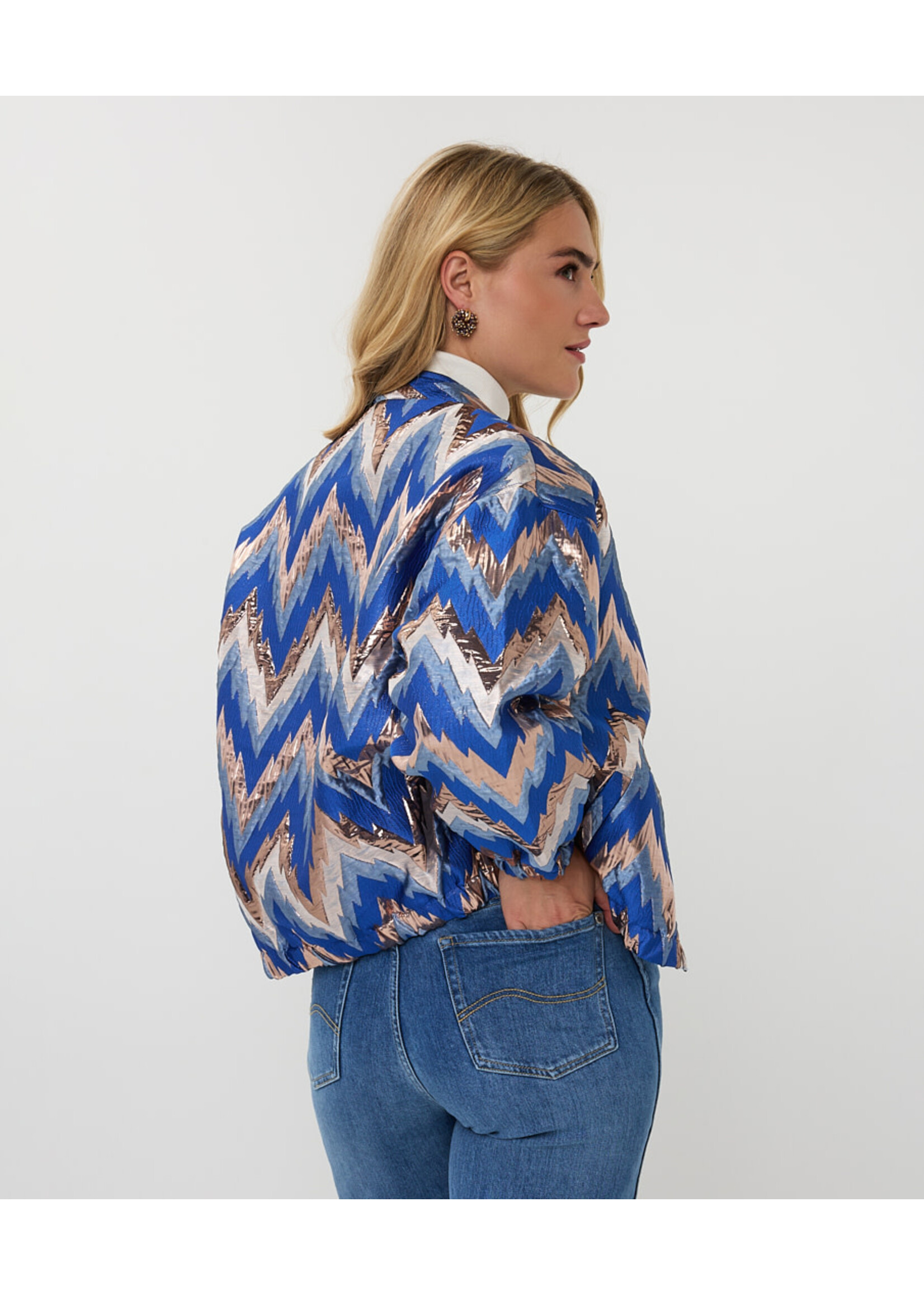 F25.19500 Jacket Bomber jacquard zigzag