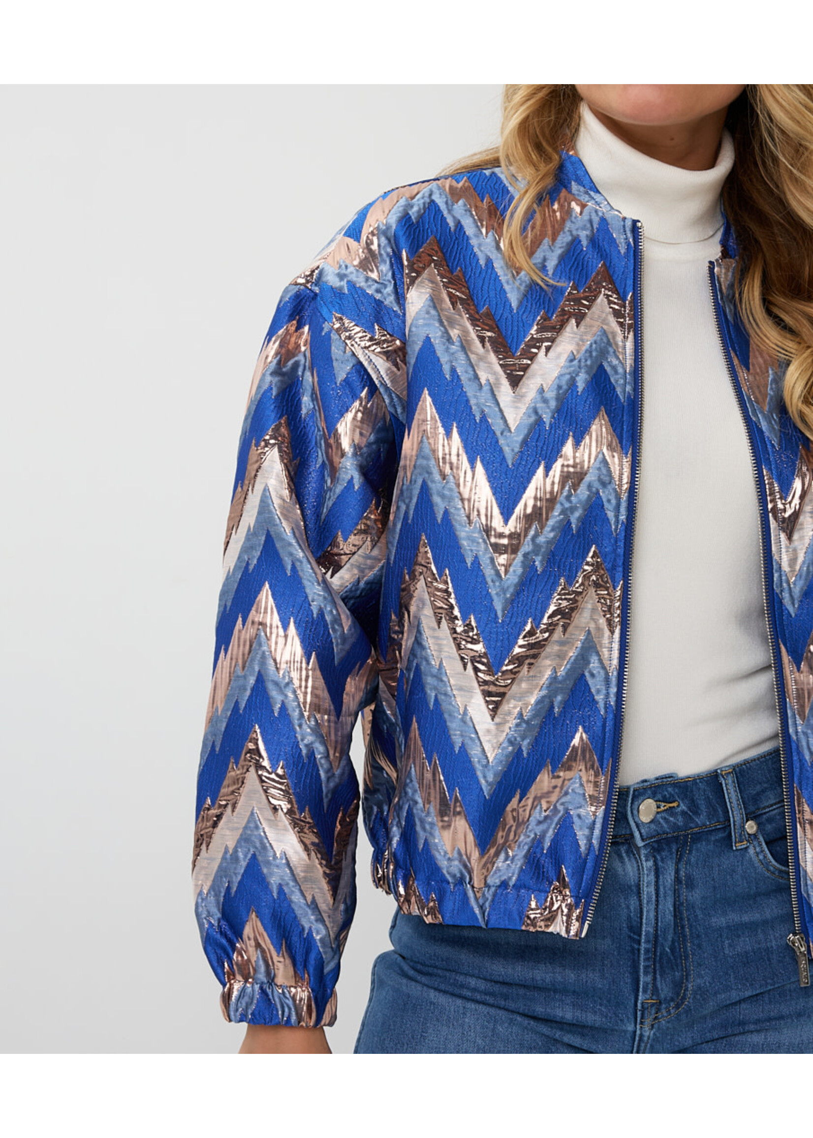 F25.19500 Jacket Bomber jacquard zigzag