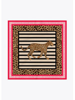 SATIJNEN SJAAL MET STREPEN EN LUIPAARDPRINT