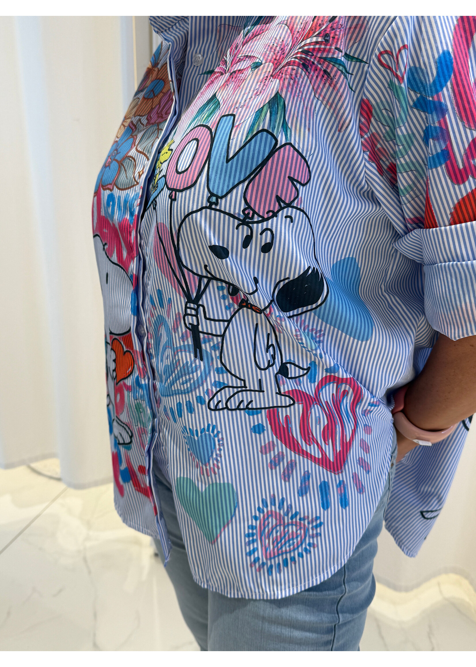 Blouse stripe Snoopy