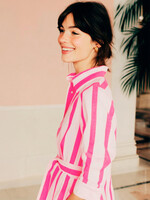 Fluo pink gestreept kleedje