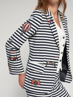 Geborduurde gestreepte blazer