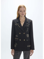 STUDDED ROWS BLAZER WITH IMAGES