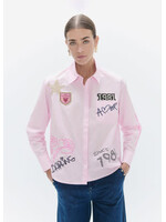 POPLIN SHIRT WITH DETAILS AND PATCHES ROSA