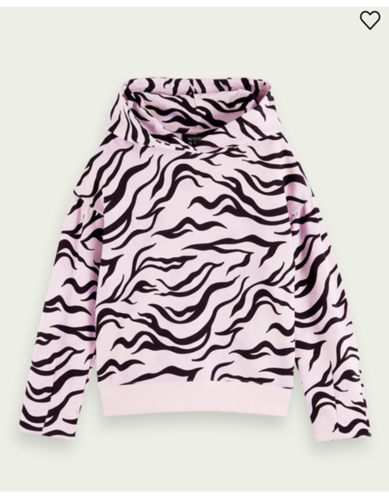 Scotch & Soda hoodie loose fit zebra print roze