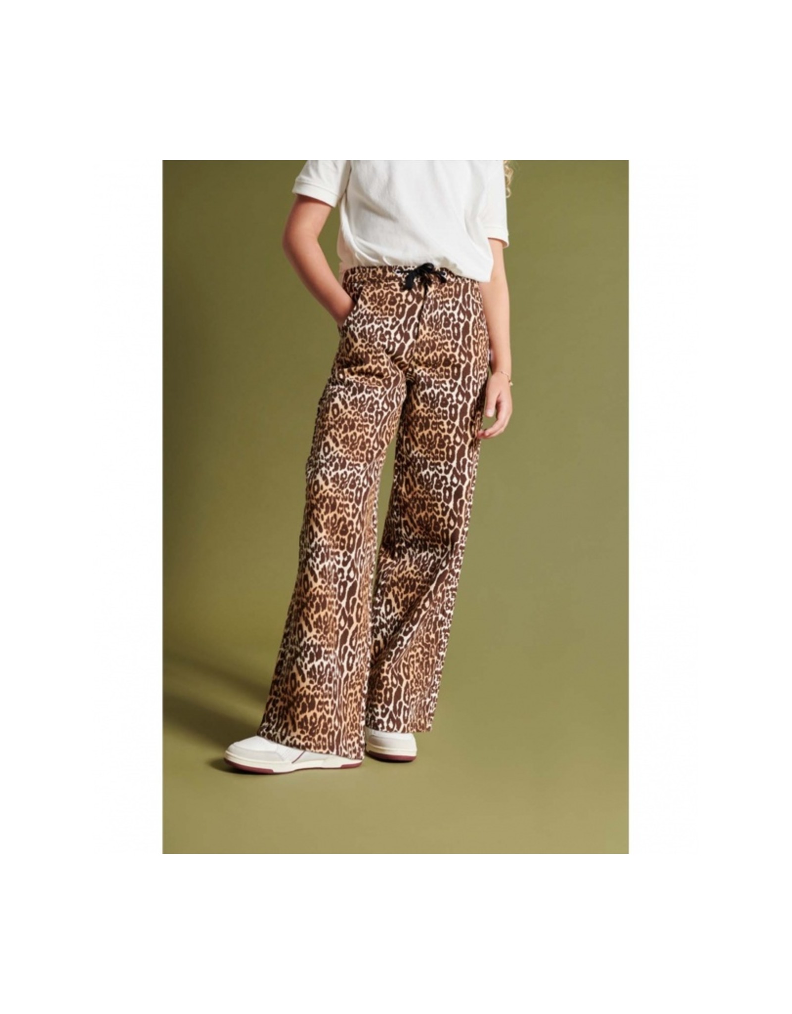 Alix mini wijde broek rib leopard