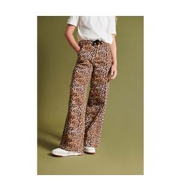 Alix mini wijde broek rib leopard