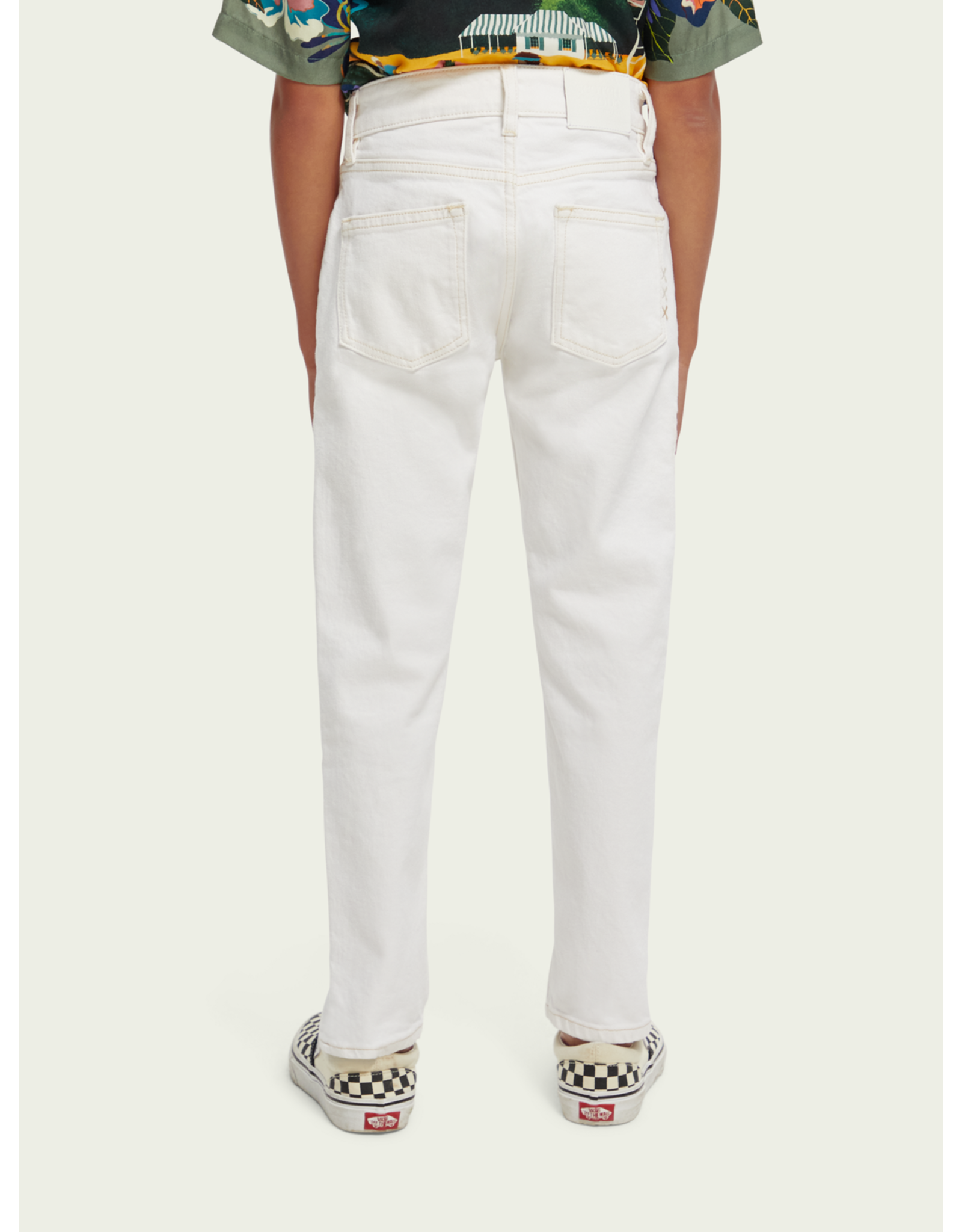 Scotch & Soda broek Dean loose tapered off white