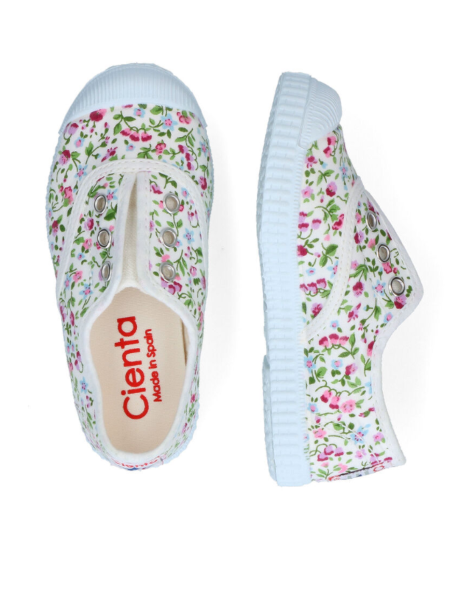 Cienta sneaker wit gebloemd