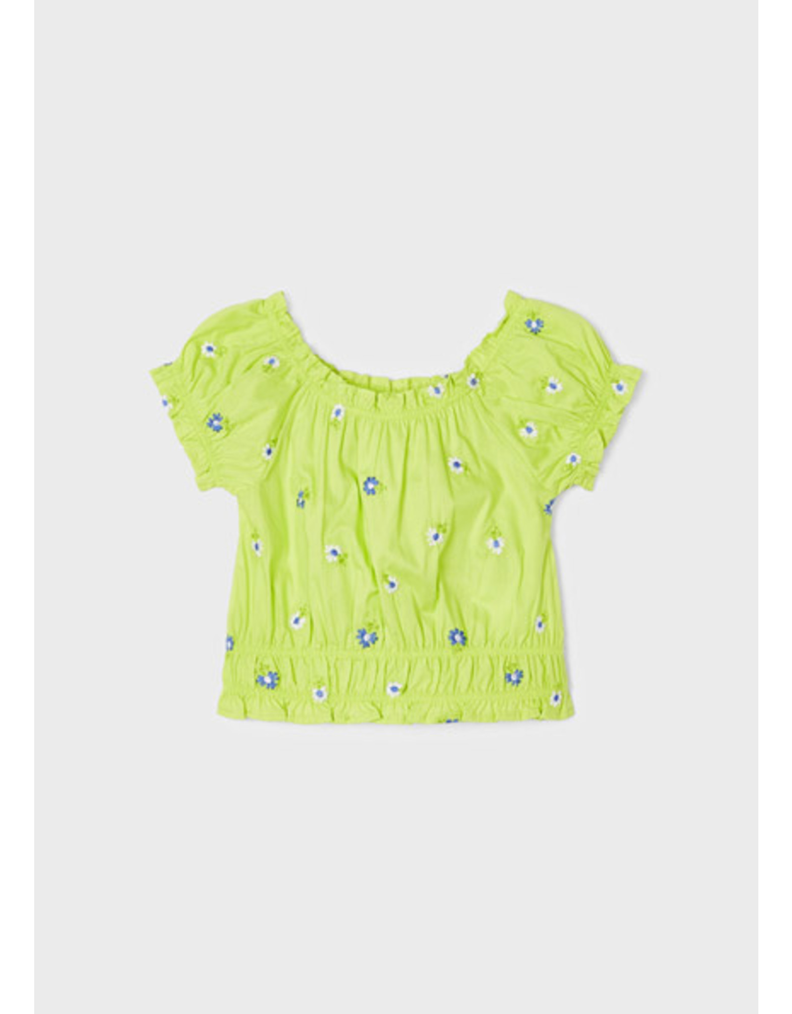 Mayoral top lime broderie bloemen