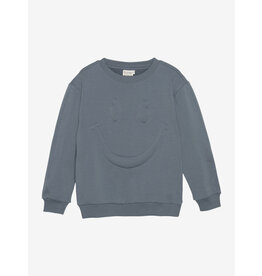 minymo sweater jeansblauw smiley