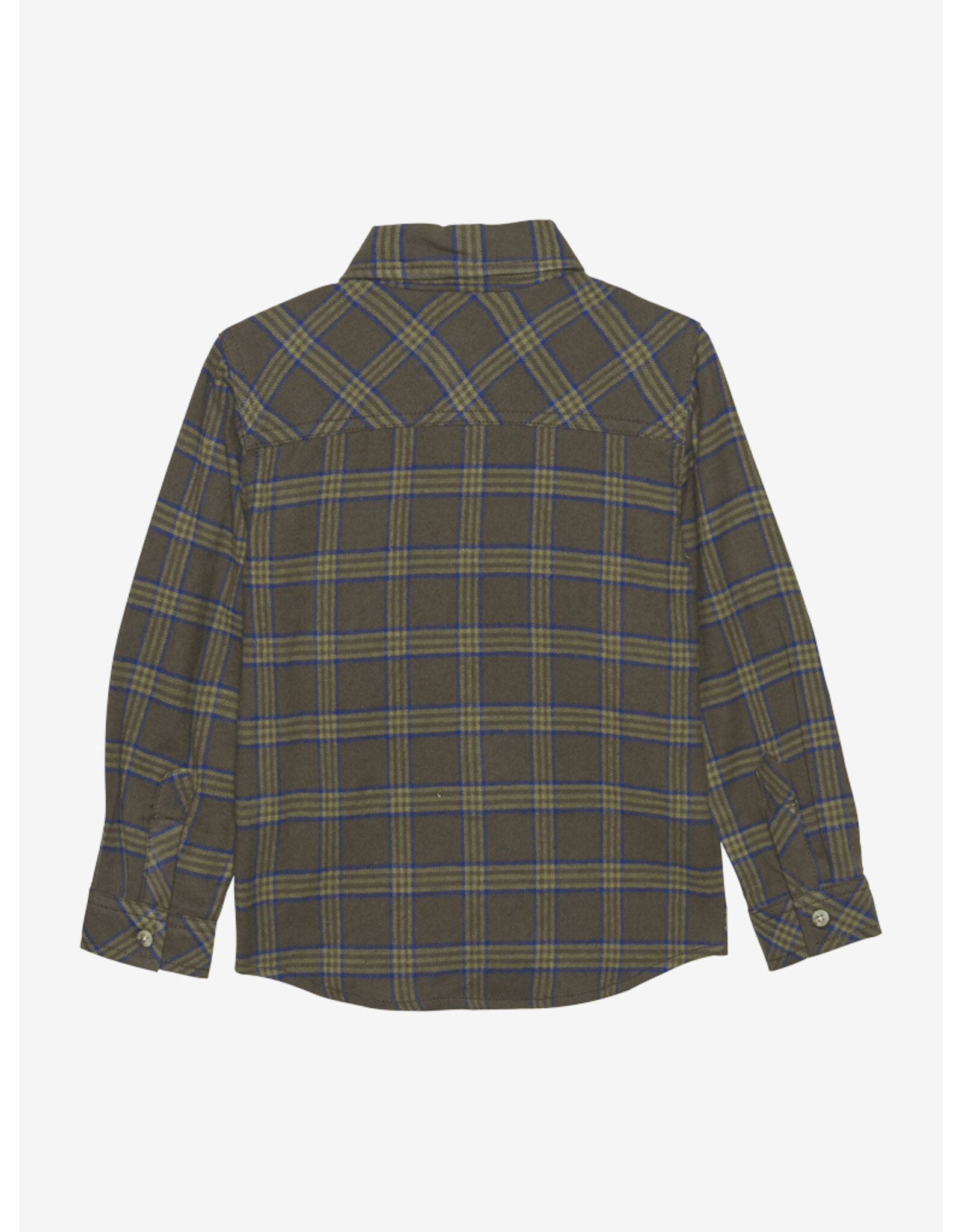 minymo hemd ruit  flannel olive blauw