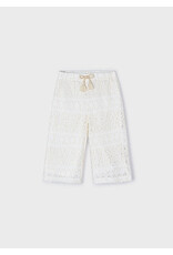 Mayoral Broek wijd kant off white