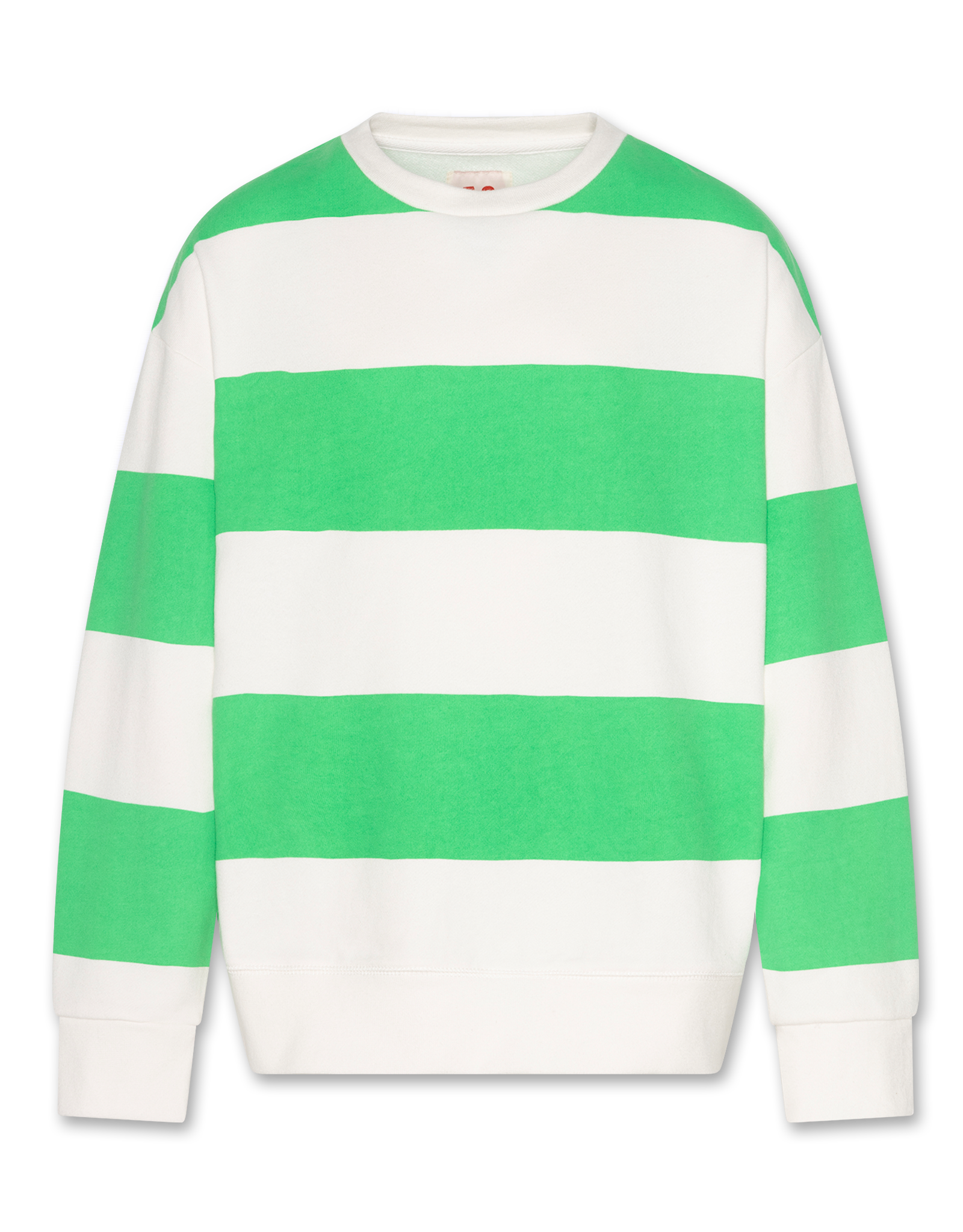 A076 sweater Oscar big stripes natural green