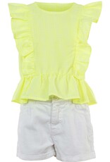 Blue Bay blouse Denise neon yellow vichy