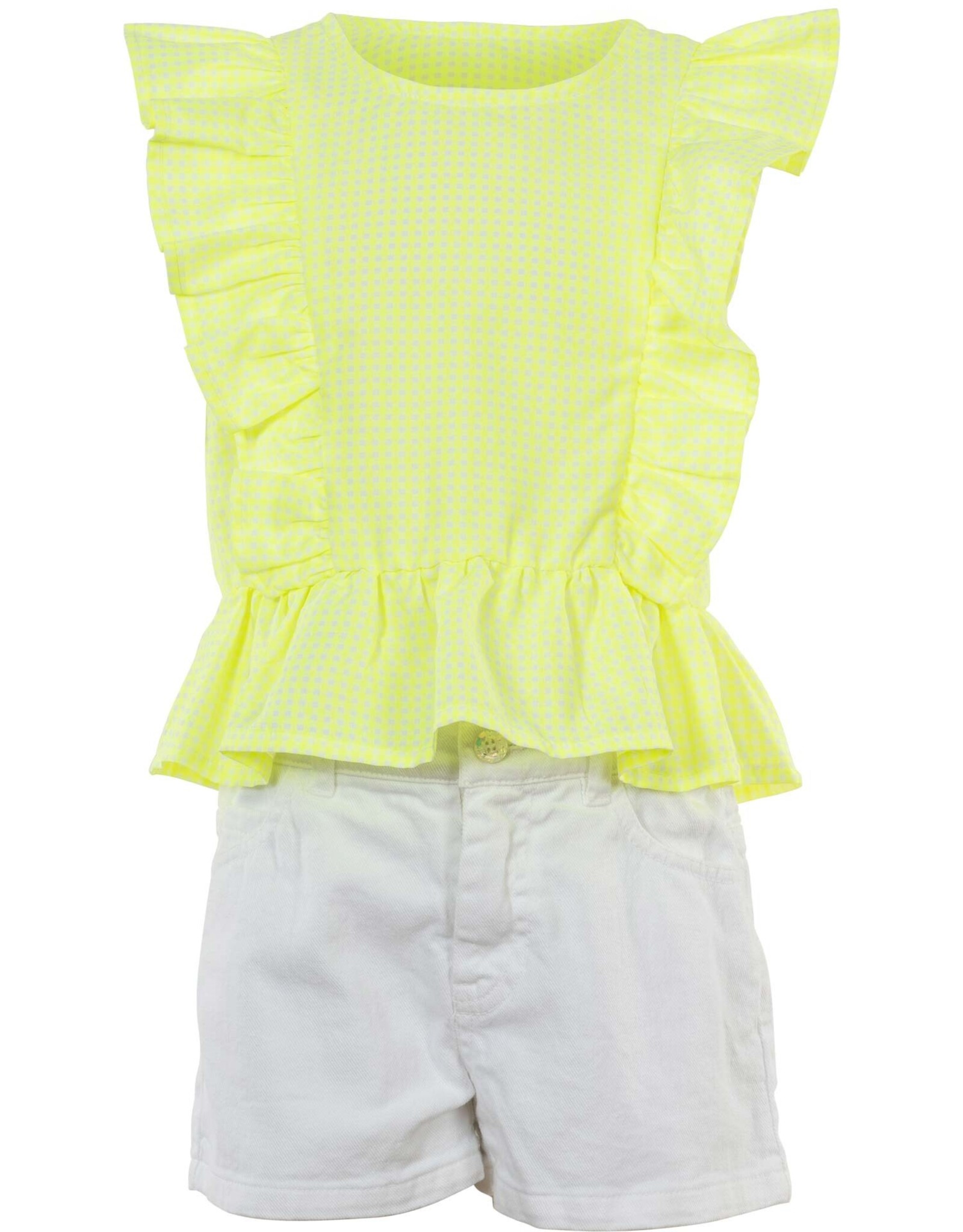 Blue Bay blouse Denise neon yellow vichy