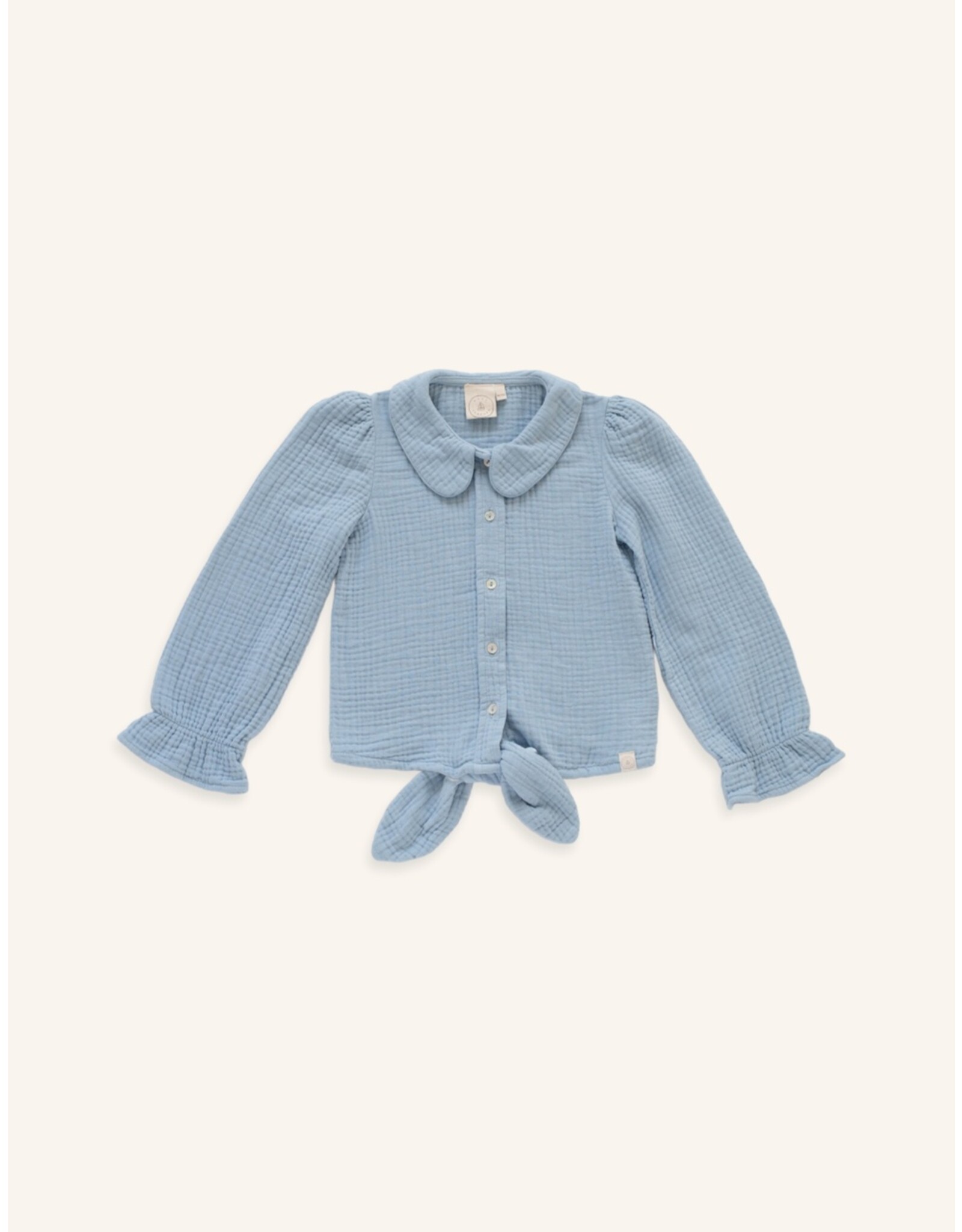 Navy Natural Faye blouse light blue mousseline