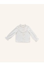 Navy Natural Blouse ruffle wit broderie