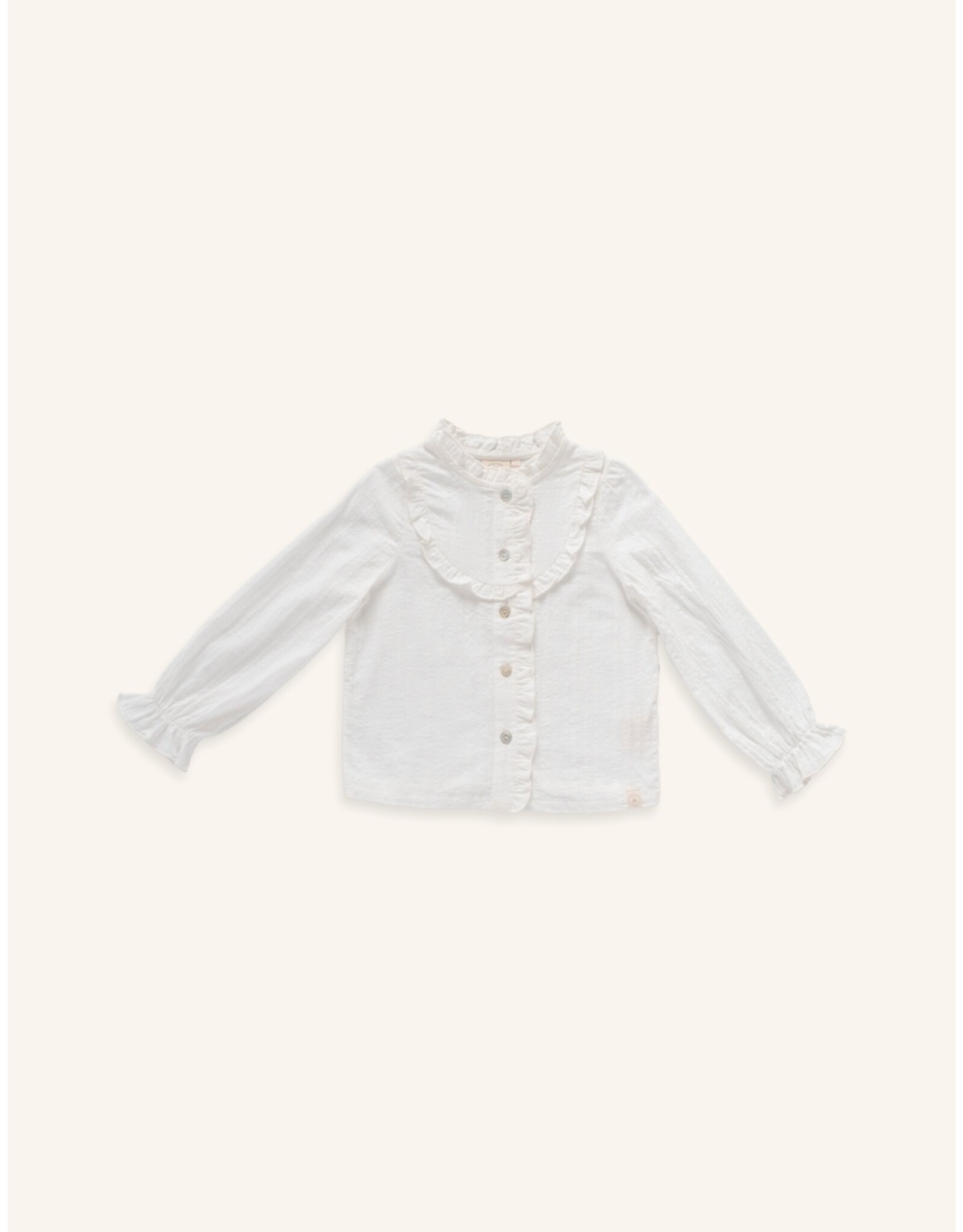 Navy Natural Blouse ruffle wit broderie