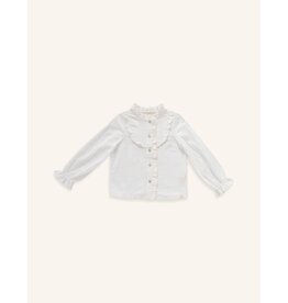 Navy Natural Blouse ruffle wit broderie