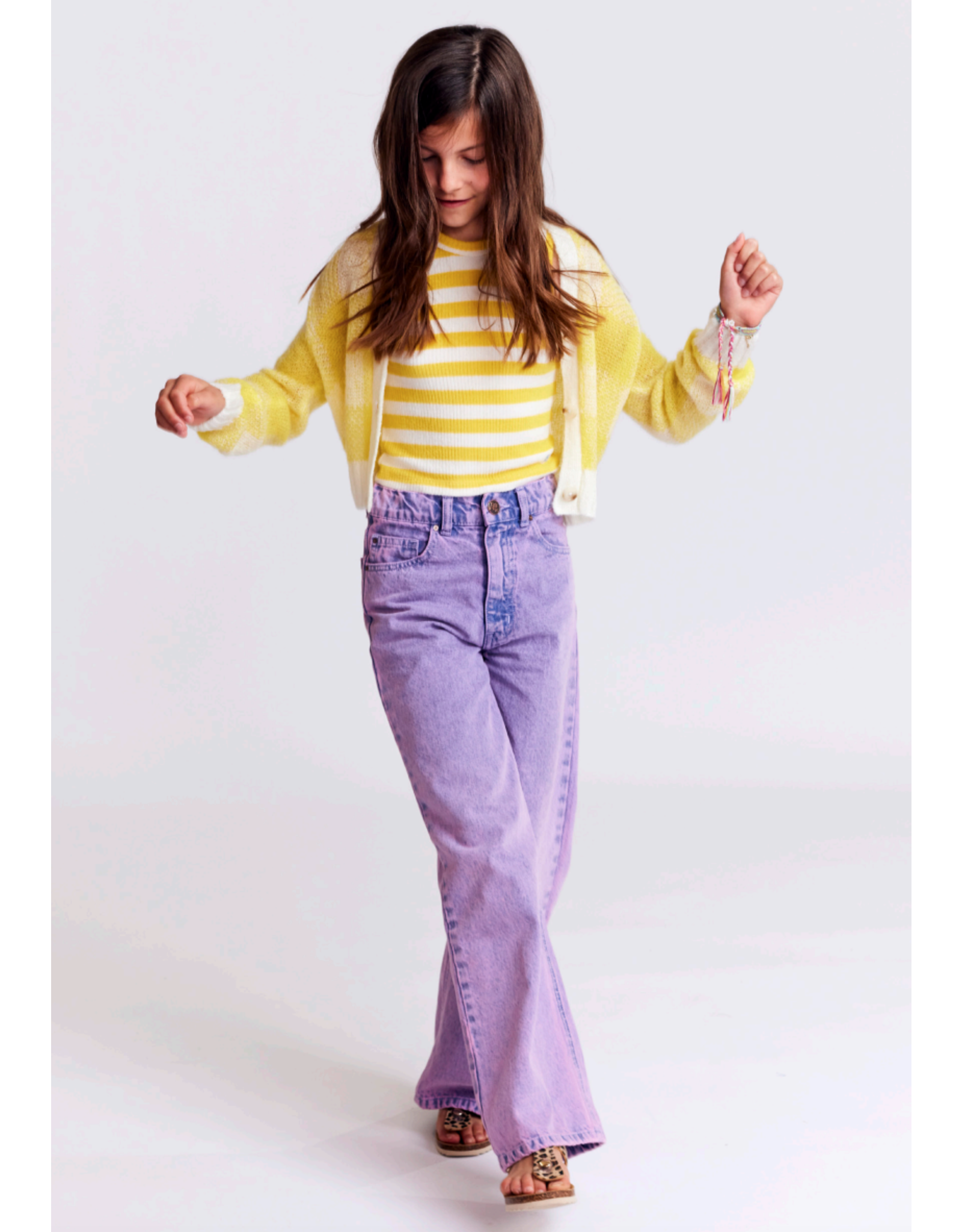 AO76 Zina wijde jeans kinky denim pink