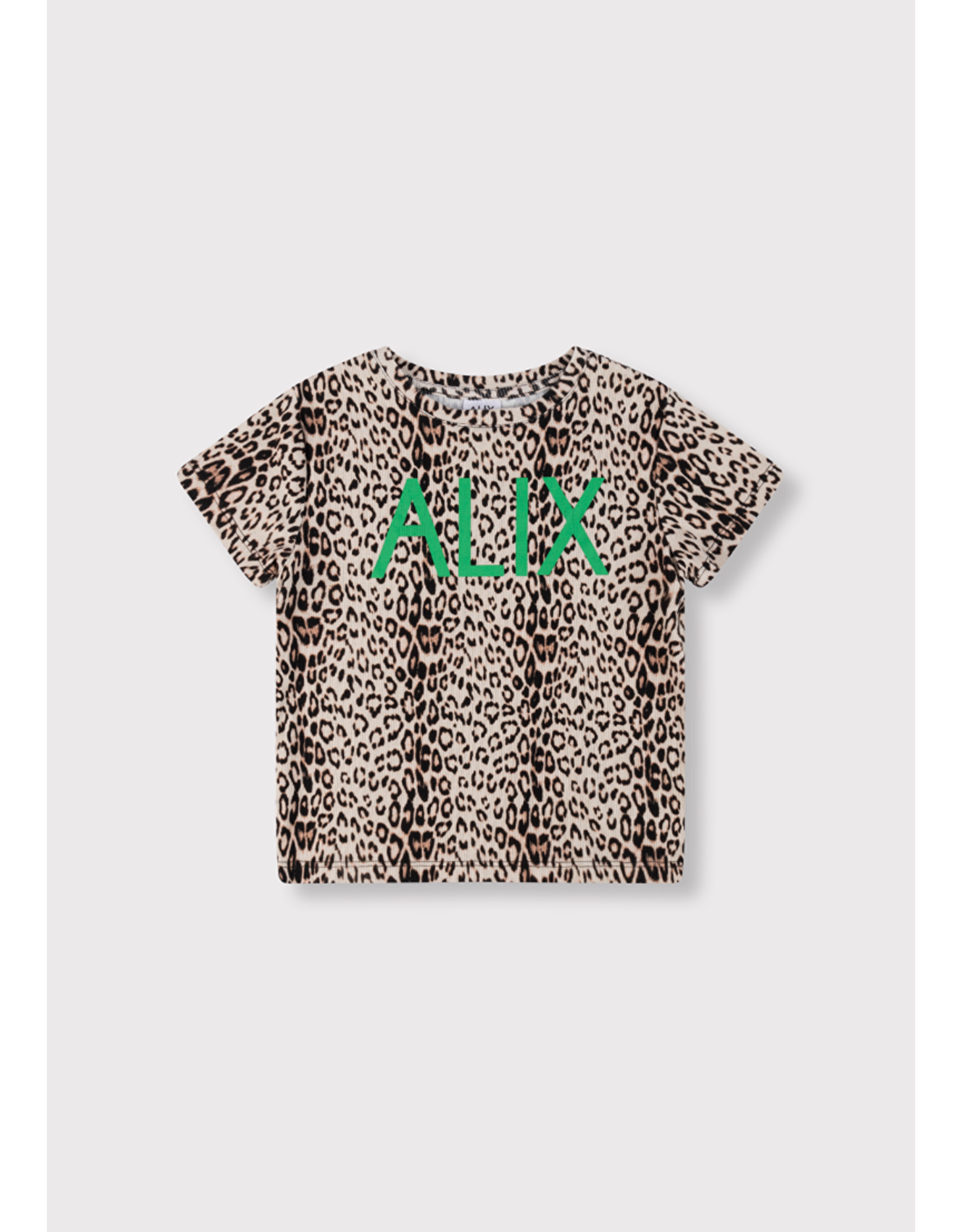 Alix mini t-shirt leopard logo groen