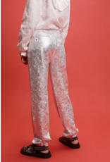 Alix mini Woven metallic pants zilver