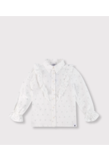 Alix mini blouse white glitter bull ruffle