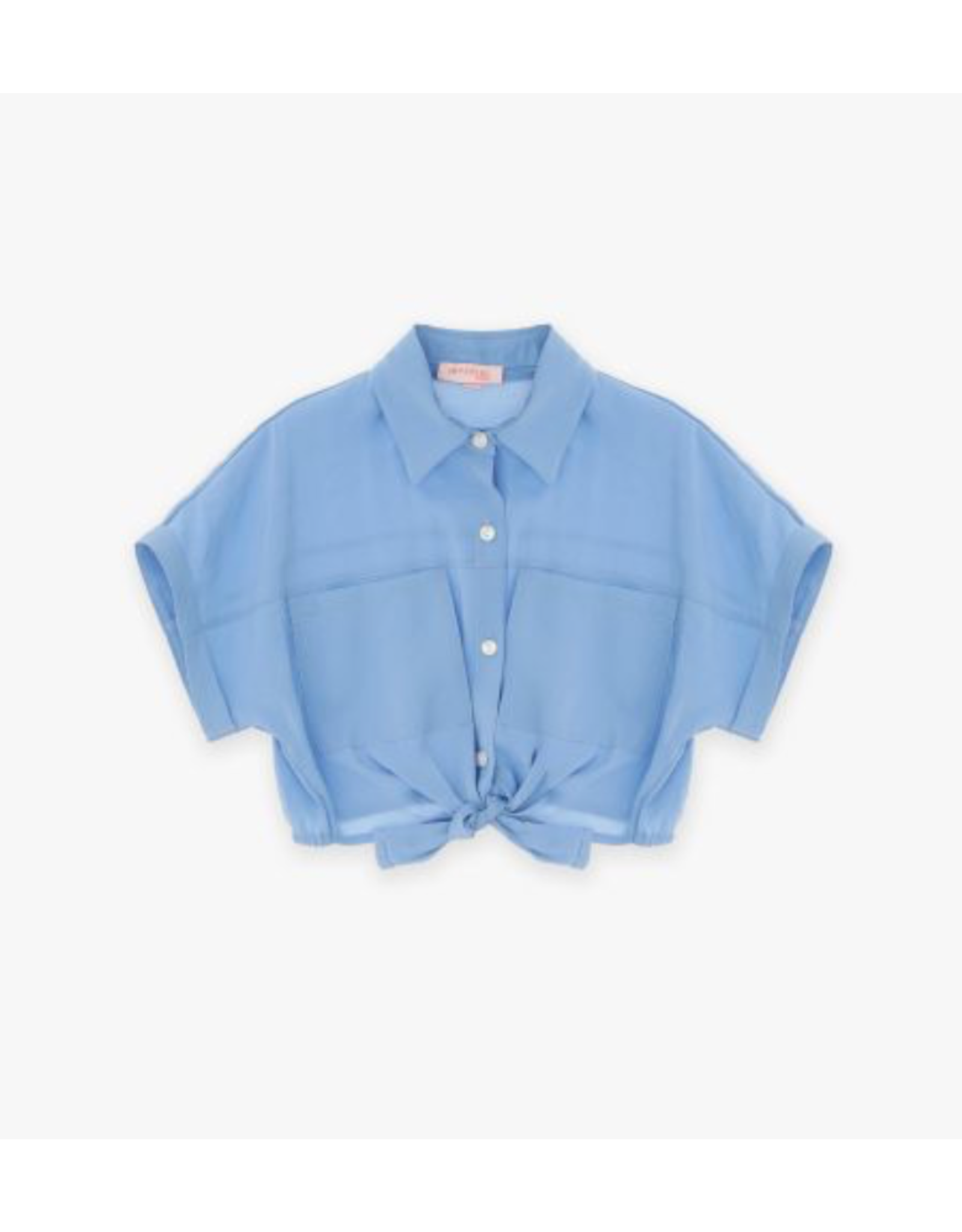 Imperial lavendelblauwe geknoopte blouse