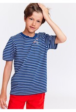 A076 t-shirt mick striped indigo