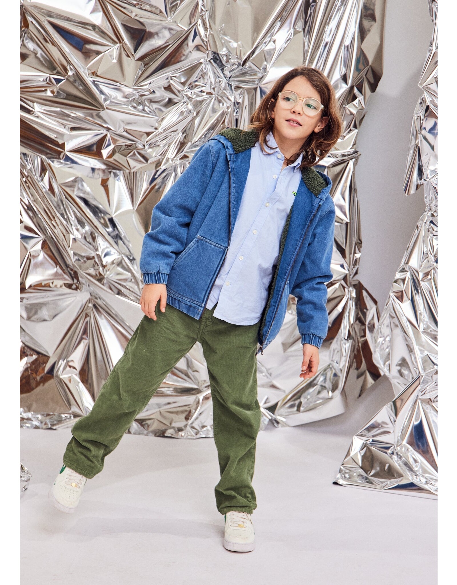 AO76 Finn cord pants olive night/earth green