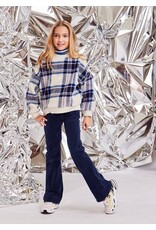 AO76 Annemie corduroy broek flared navy