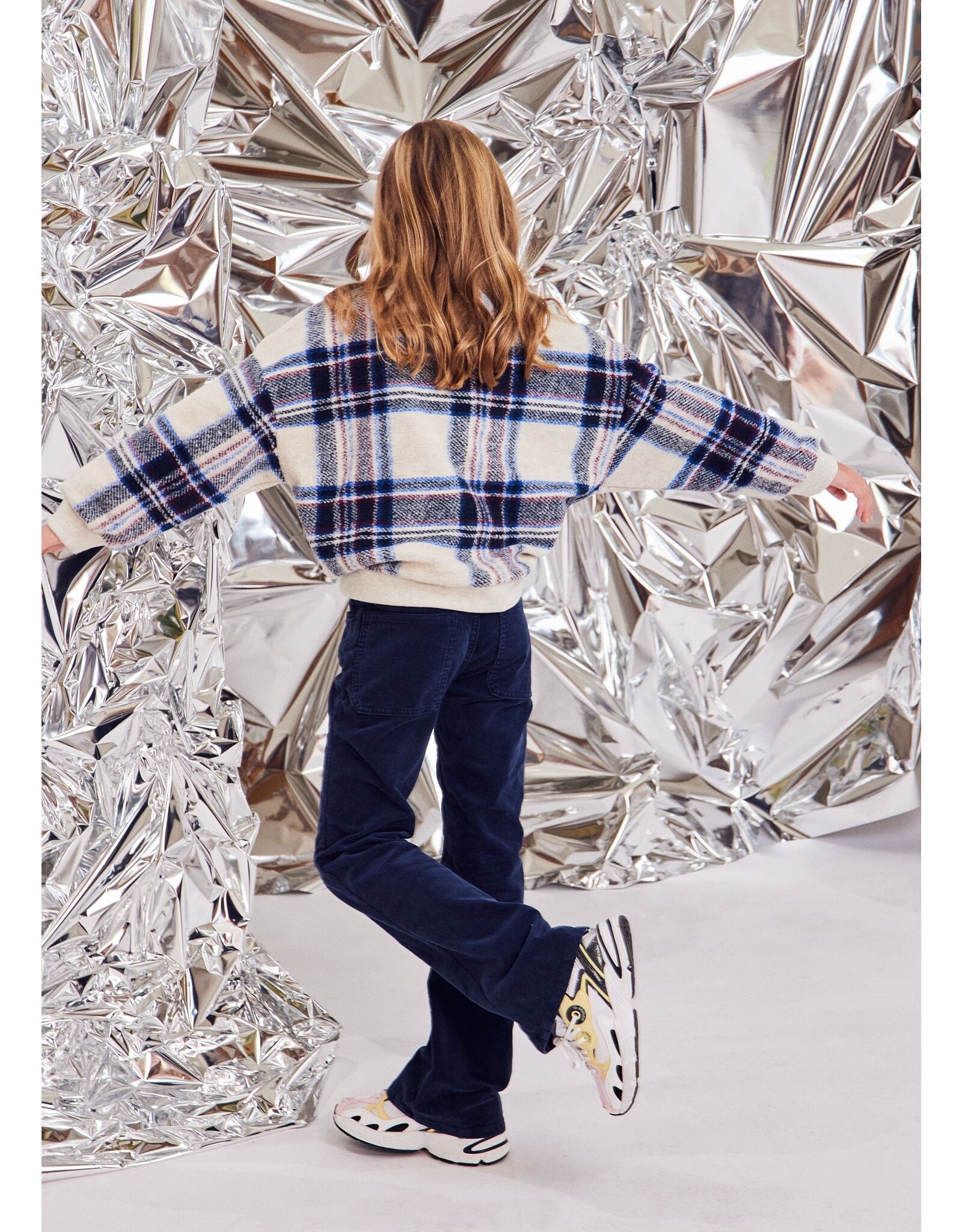 AO76 Annemie corduroy broek flared navy