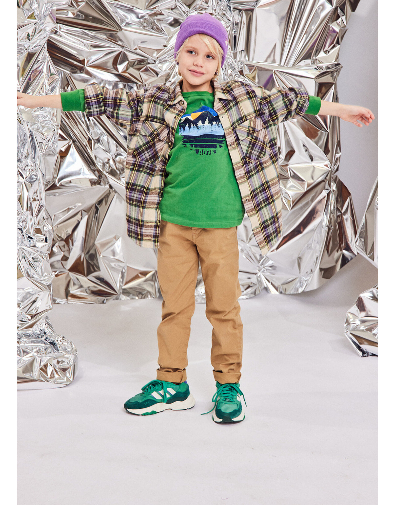 AO76 walis hemd flanel groen checked