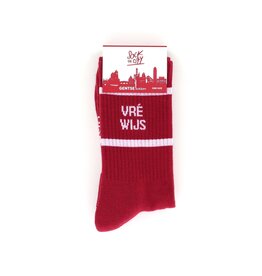 sock the city sportkousen VRE WIJS rood one size