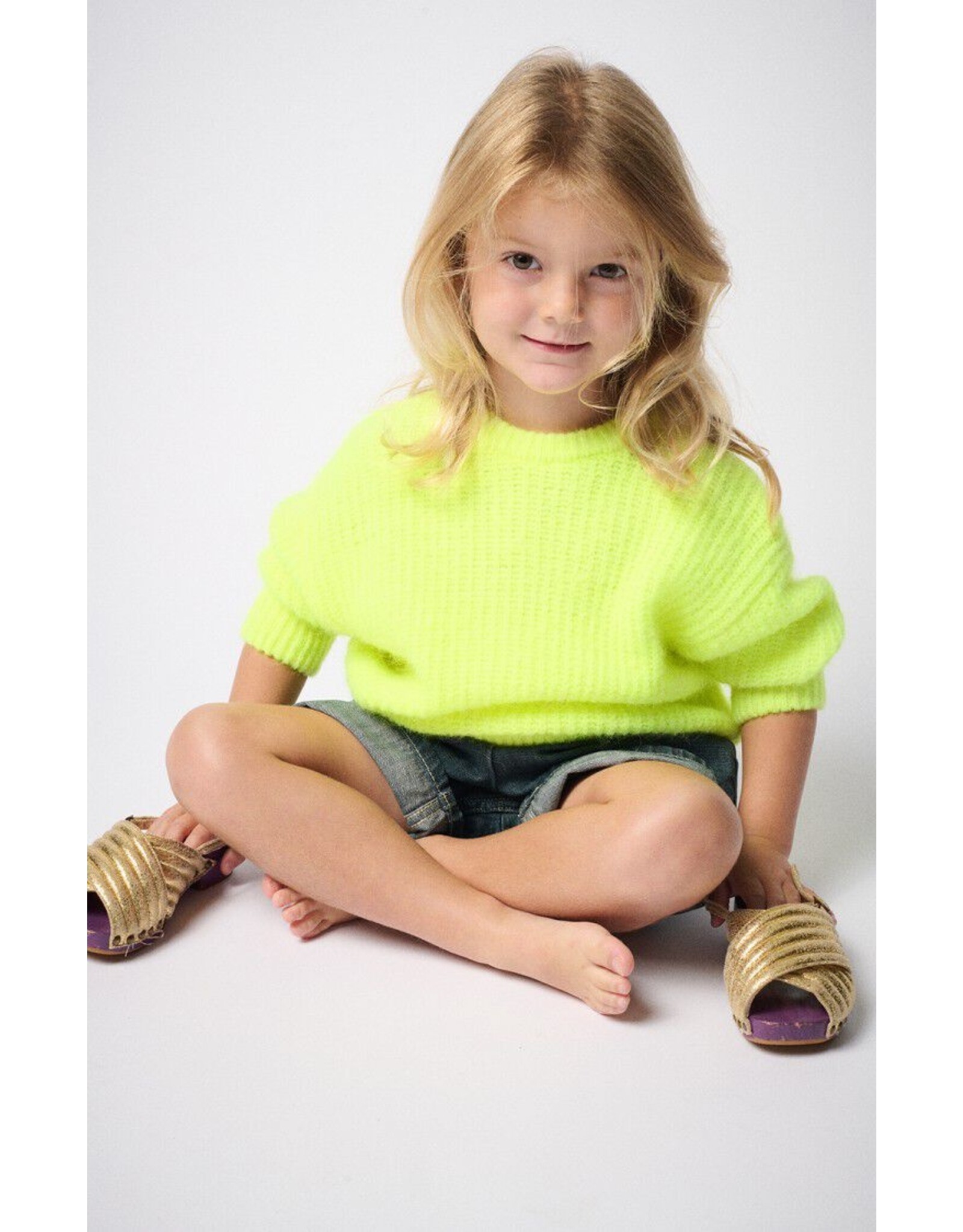American Vintage gebreide pull East fluo geel