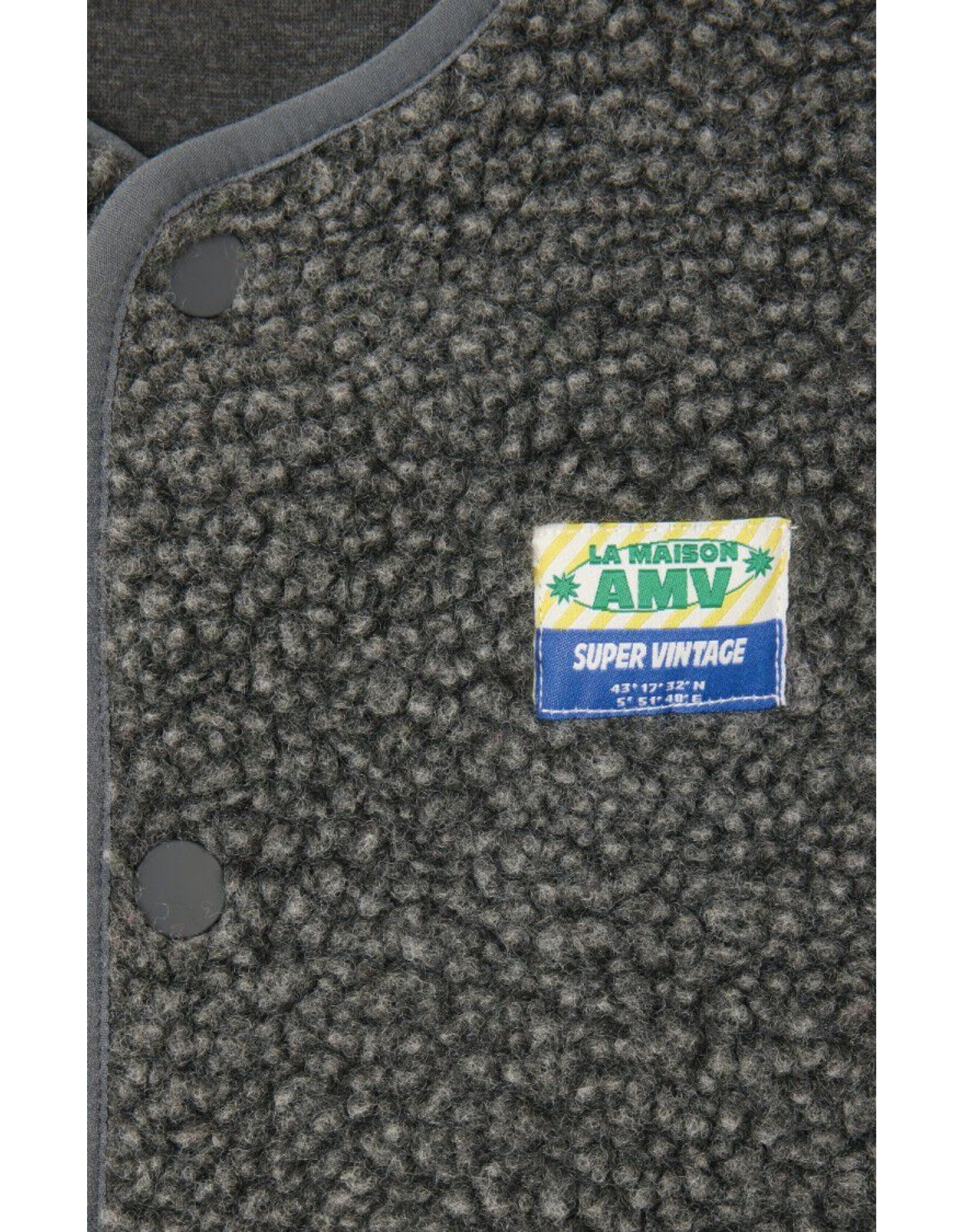 American Vintage mouwloze teddy jas Hoktown anthracite