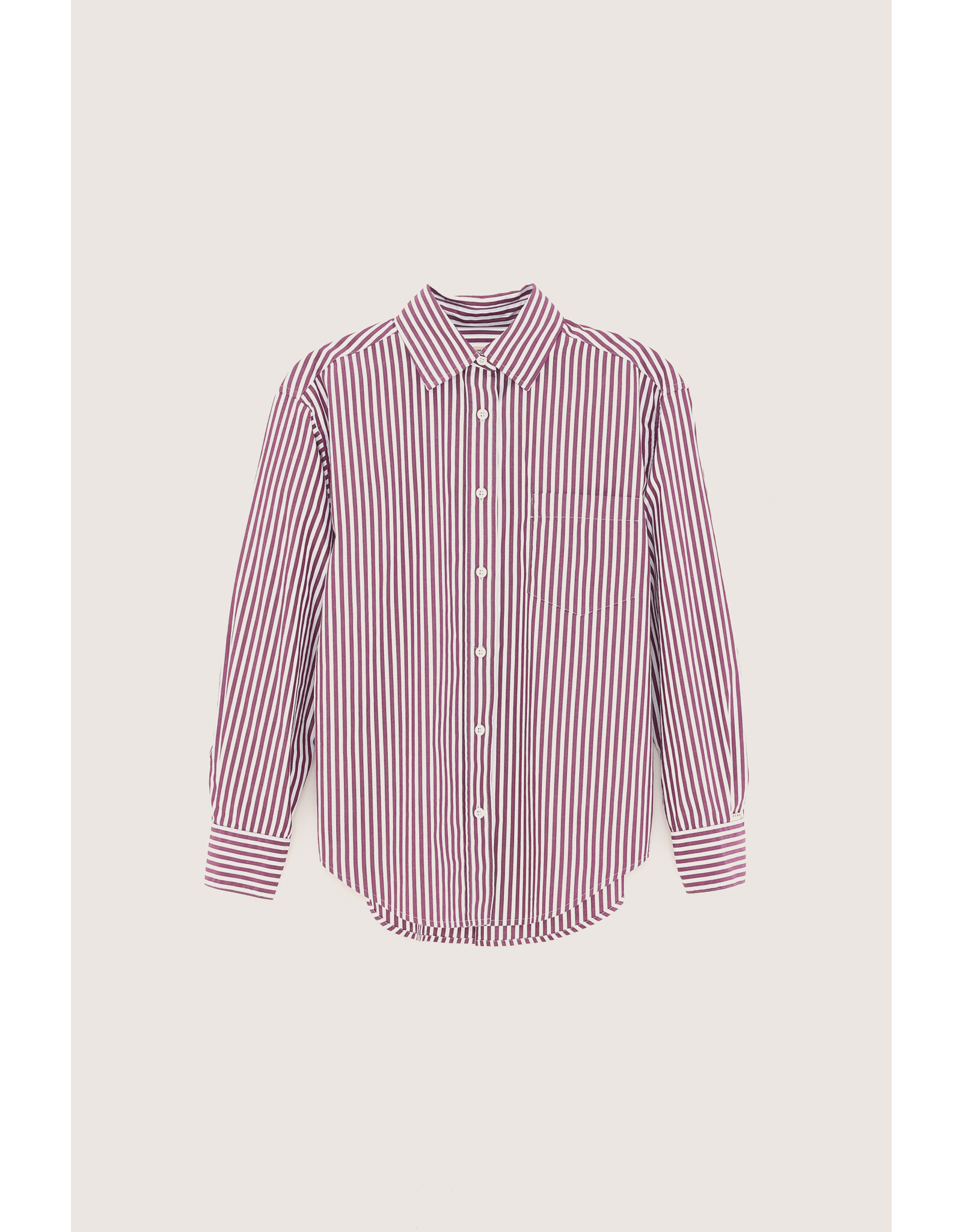 Bellerose blouse bordeaux wit gestreept