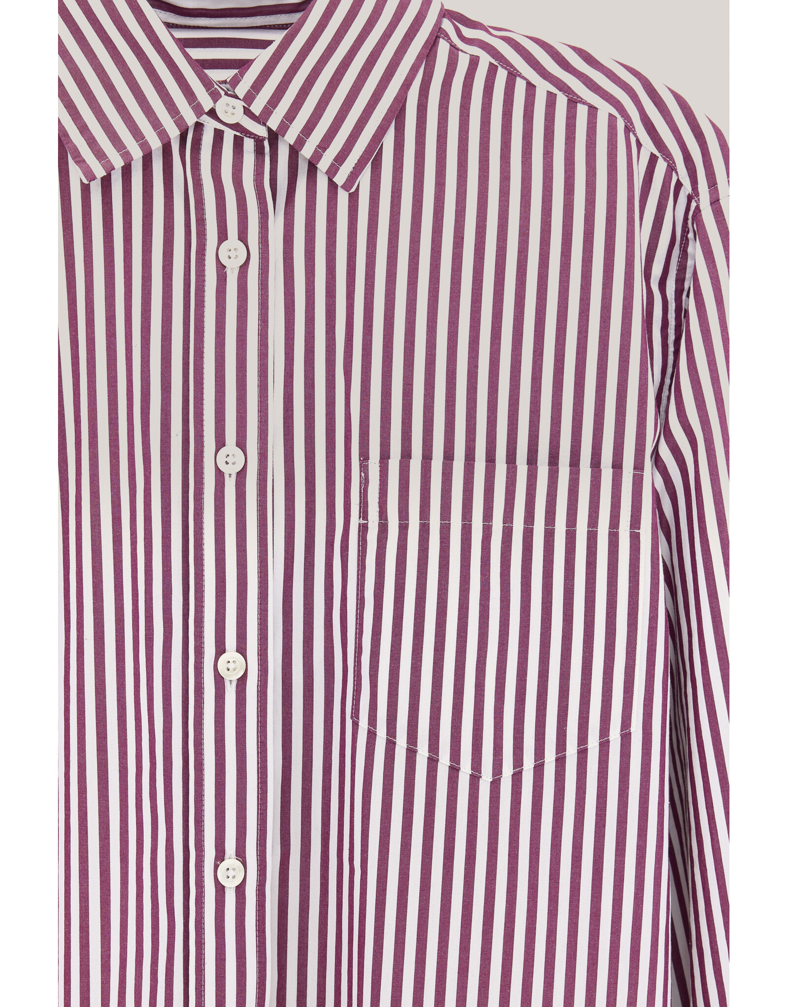 Bellerose blouse bordeaux wit gestreept