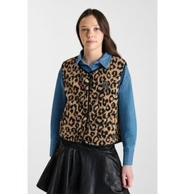 Le temps des cérises mouwloos gilet teddy Leopard