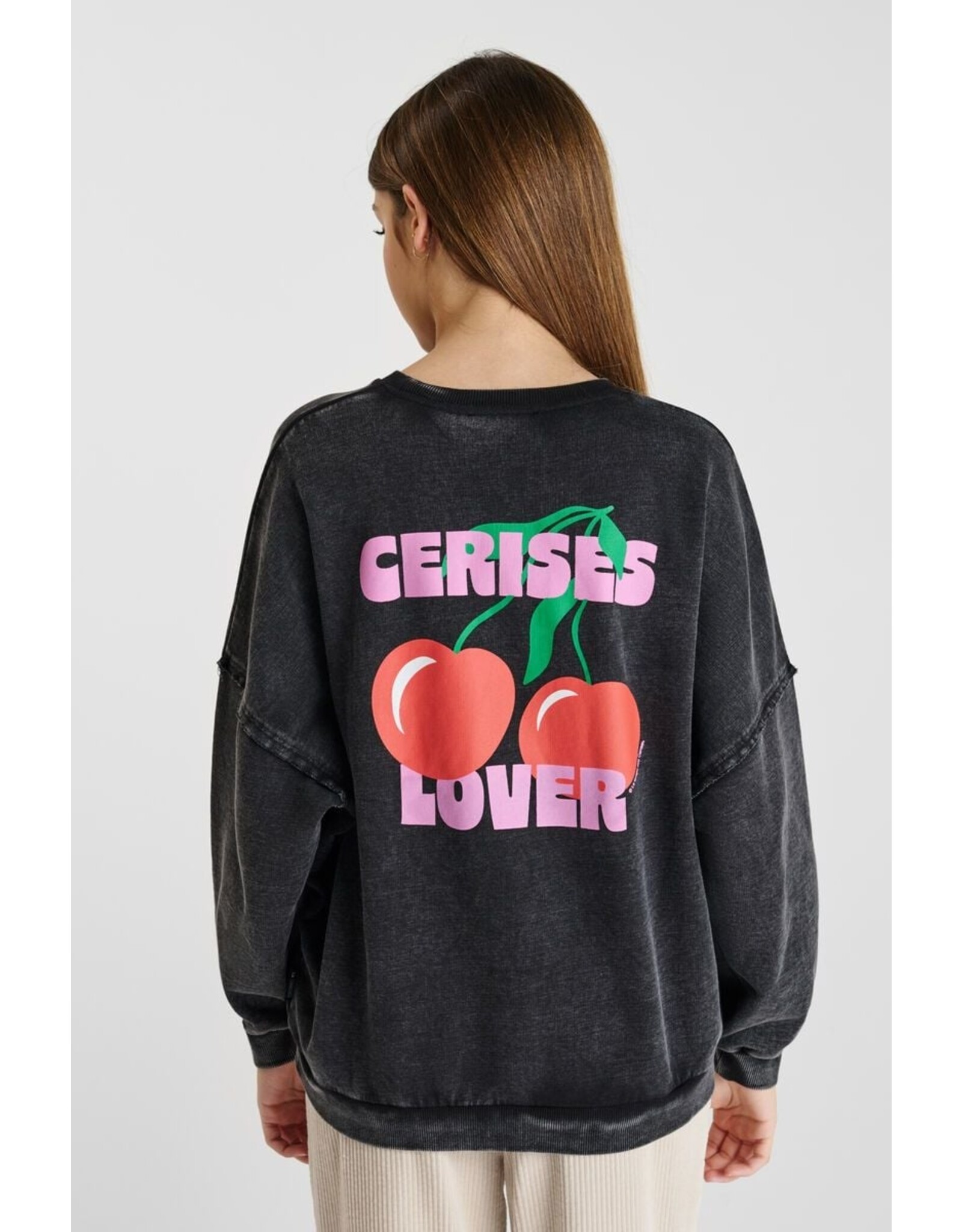 Le temps des cérises sweater Julesgi zwart cerises lover