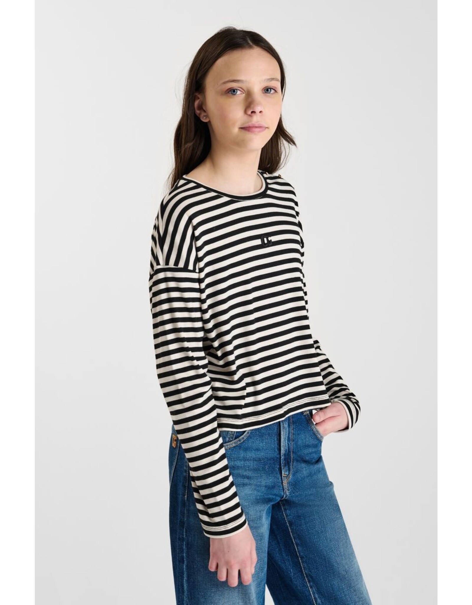 Le temps des cérises t-shirt Kinagi gestreept zwart wit