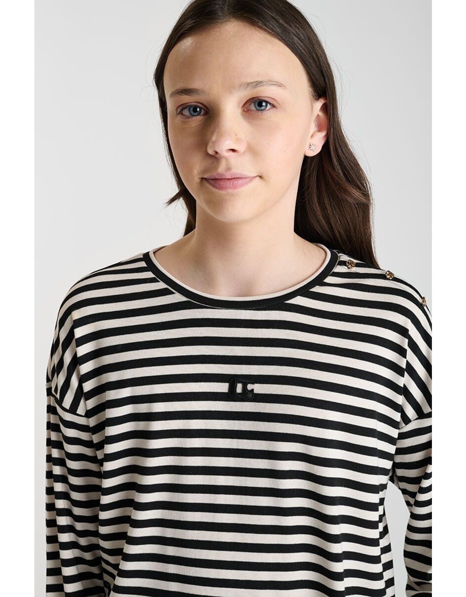 Le temps des cérises t-shirt Kinagi gestreept zwart wit
