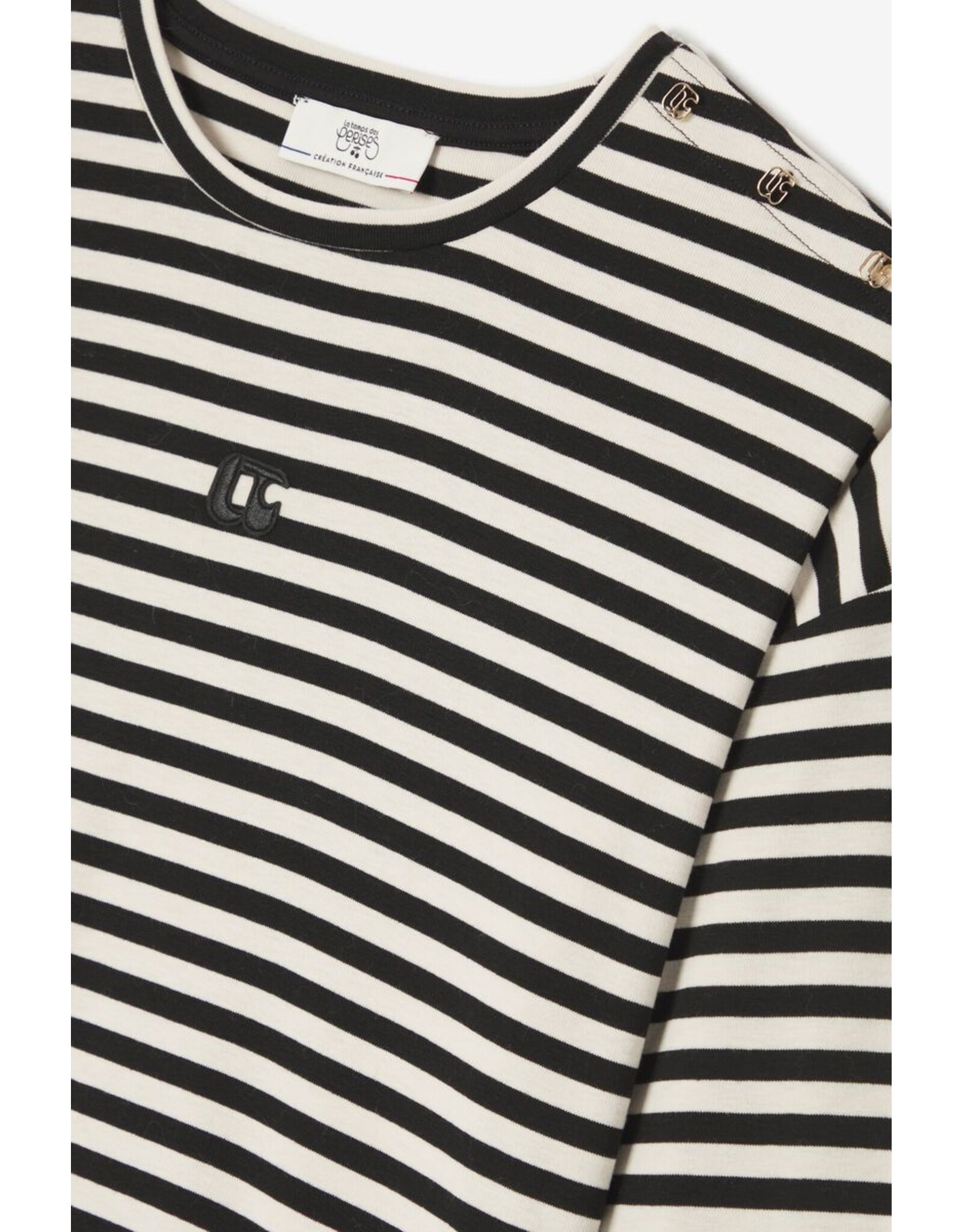 Le temps des cérises t-shirt Kinagi gestreept zwart wit