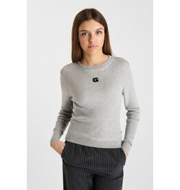 Le temps des cérises pull Stefygi ribbel grey melange