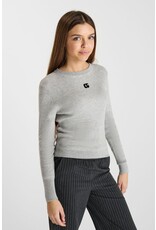 Le temps des cérises pull Stefygi ribbel grey melange