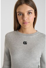 Le temps des cérises pull Stefygi ribbel grey melange